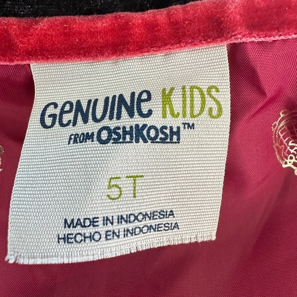 Genuine Kids Oshkosh Black Velvet Bomber Jacket (629)